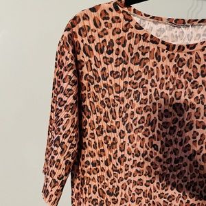 NWOT Zara large cheetah print accordion pleated dress maxi size large